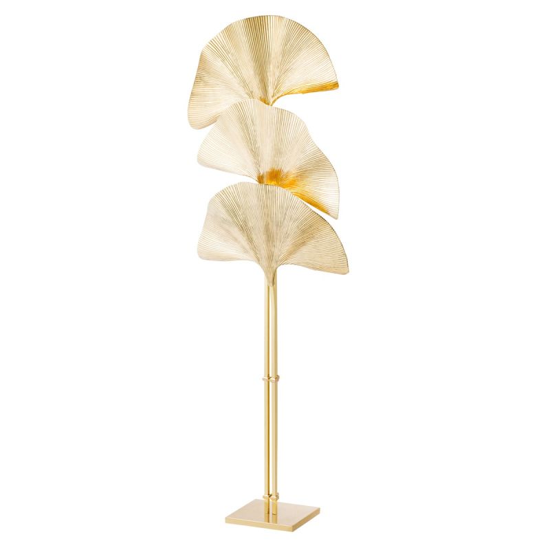 Glamorous gold palm leaf floor lamp