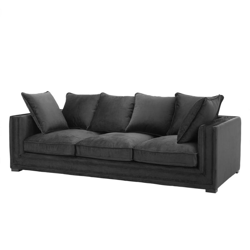 Designer black fabric modern upholstered sofa 