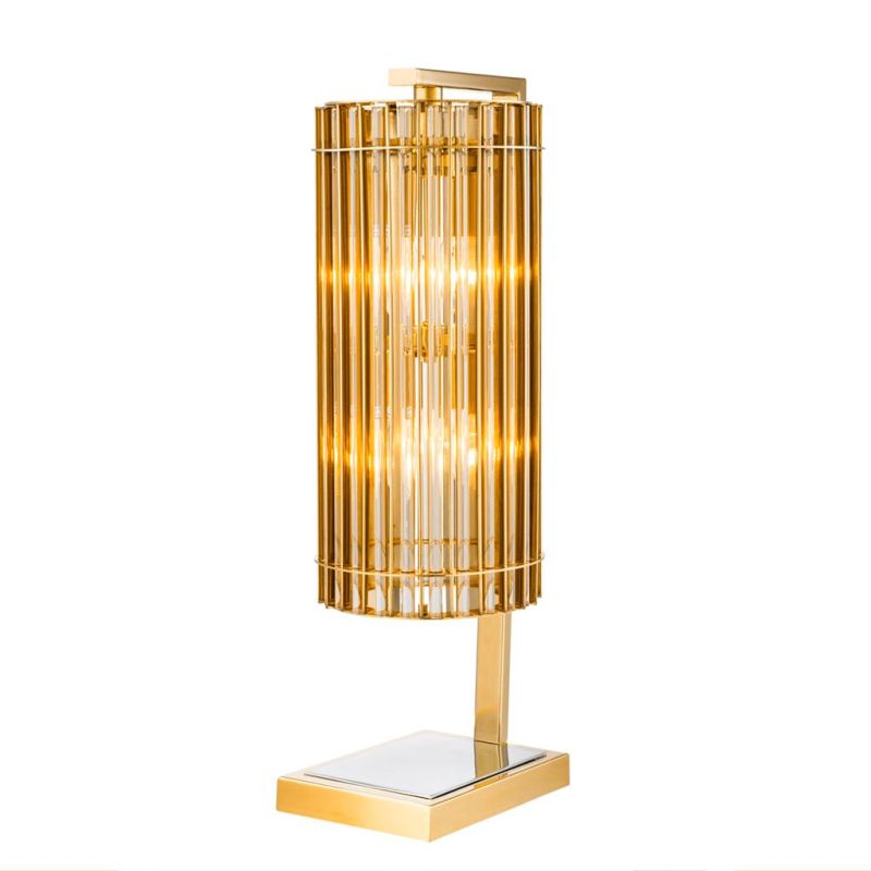 Gold glass sculptural table lamp