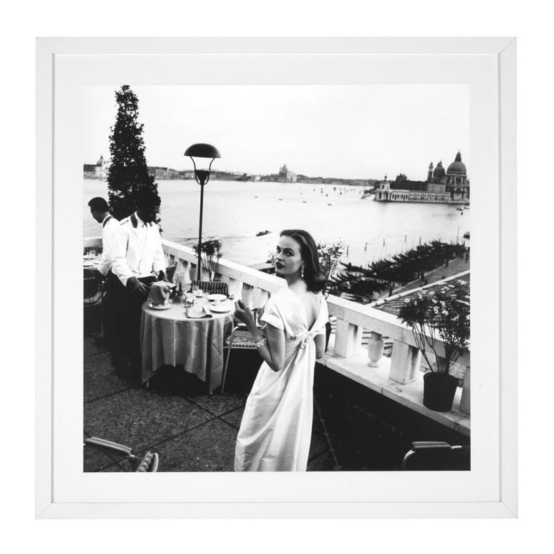 Vintage black and white Vogue 1956, ll print with white frame