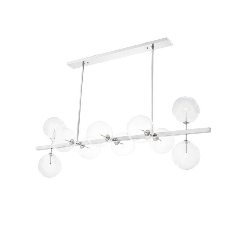 Retro, 70's design large bulb chandelier in nickel
