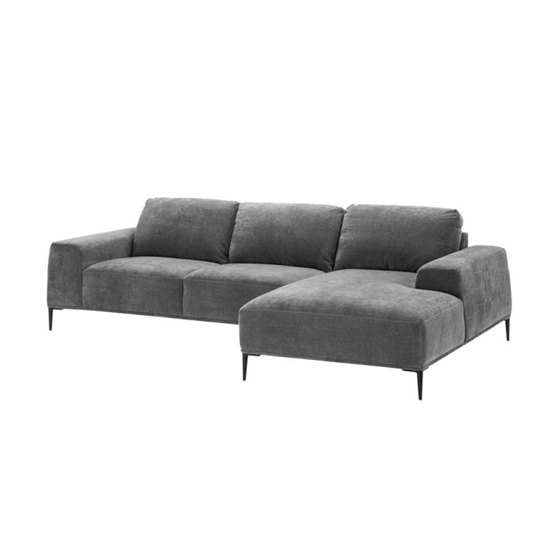classic grey sofa with black legs 