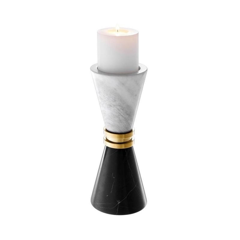 Black And White Marble Candle Holder