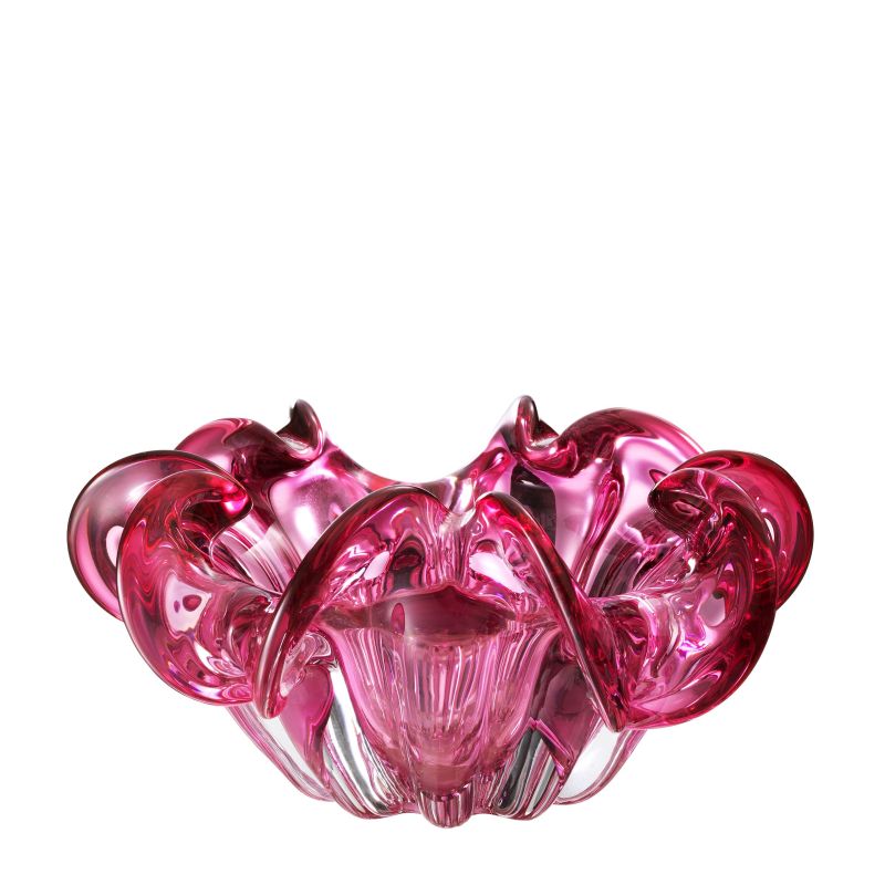 pink hand-blown glass bowl