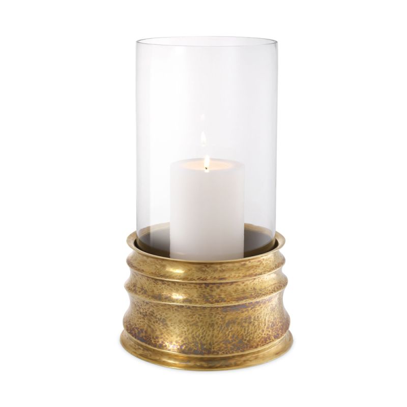 Eichholtz vintage brass hurricane candle holder