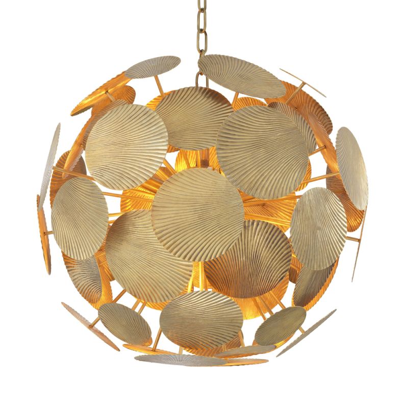 A contemporary boho vintage brass ceiling light by Eichholtz