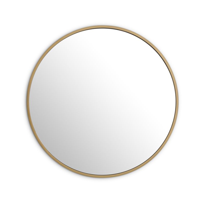 A contemporary brushed brass circular wall mirror by Eichholtz