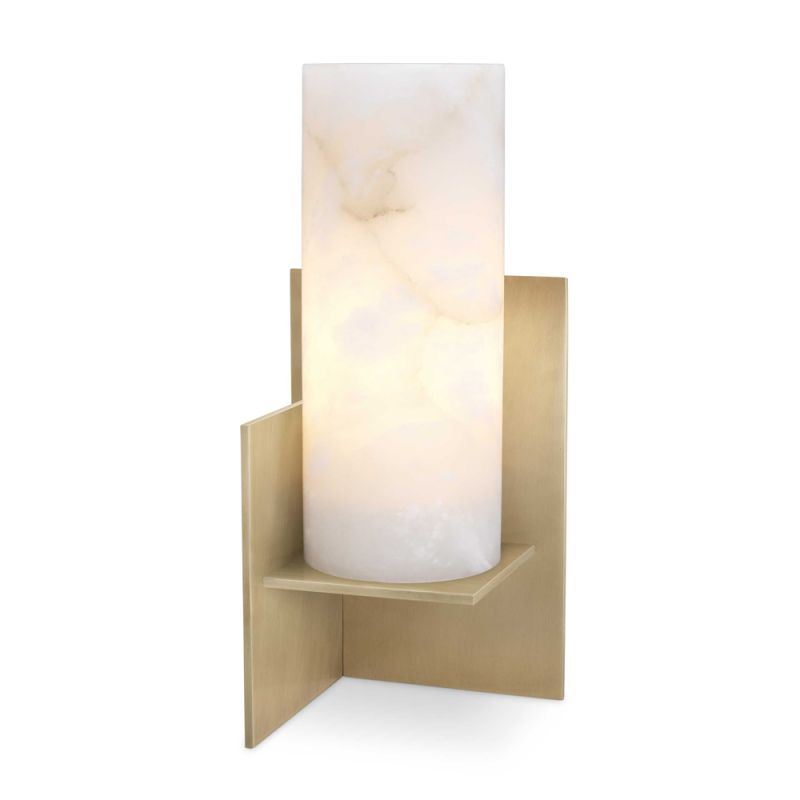 Luxurious Eichholtz alabaster table lamp with antique brass finish