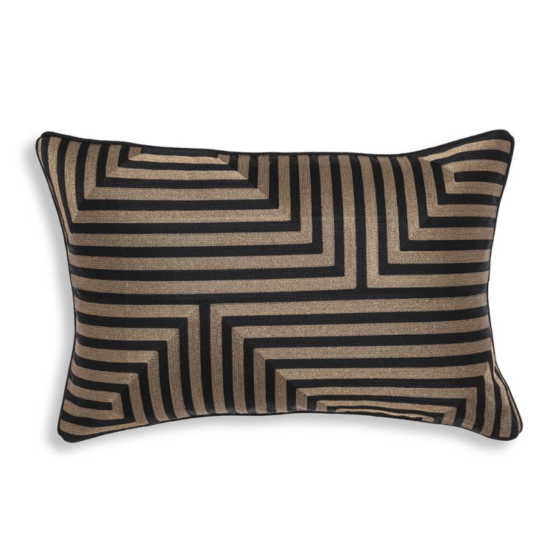 Luxurious Eichholtz gold and black patterned cushion