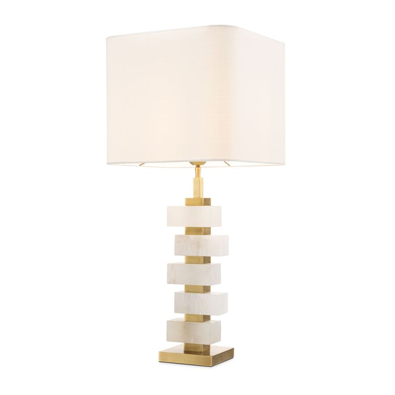 Eichholtz alabaster antique brass table lamp