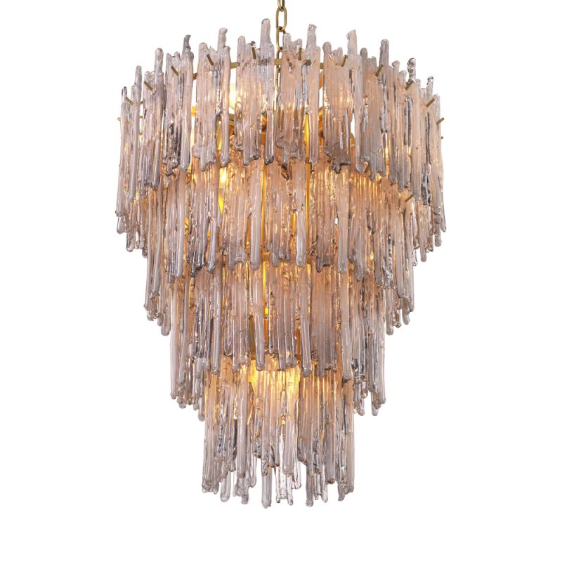 Luxurious tapered chandelier with brass finish by Eichholtz