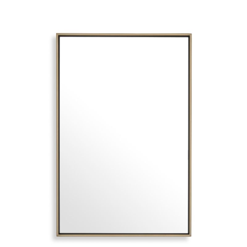 Striking and simple mirror with brass frame