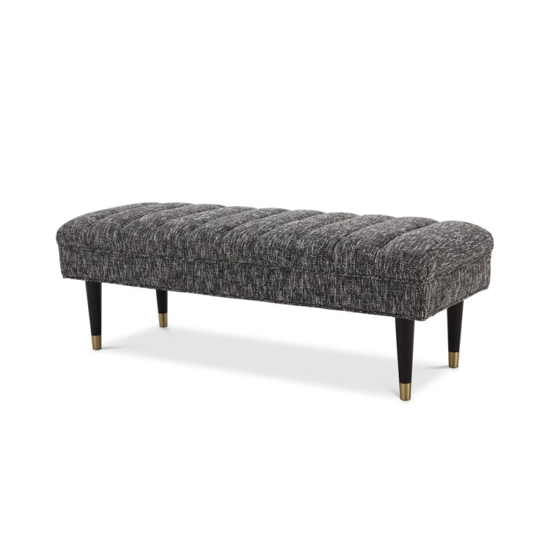 A large contemporary cannon black ottoman bench by Eichholtz 