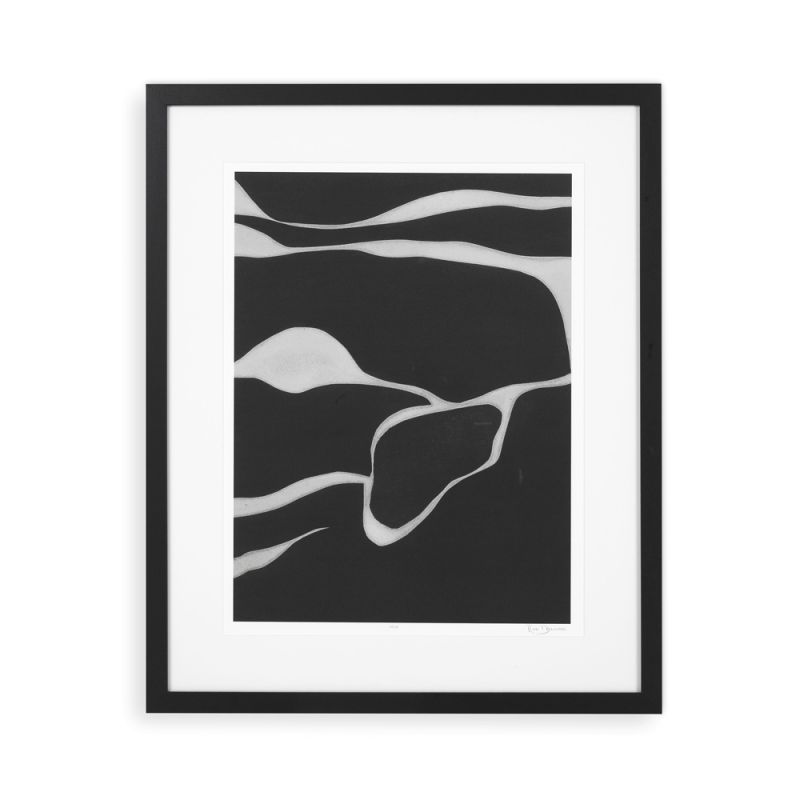 A stylish monochromatic black and white abstract print