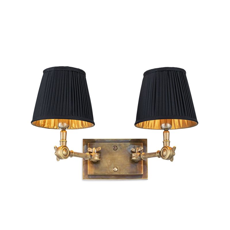 Opulent black and gold vintage finish double wall light