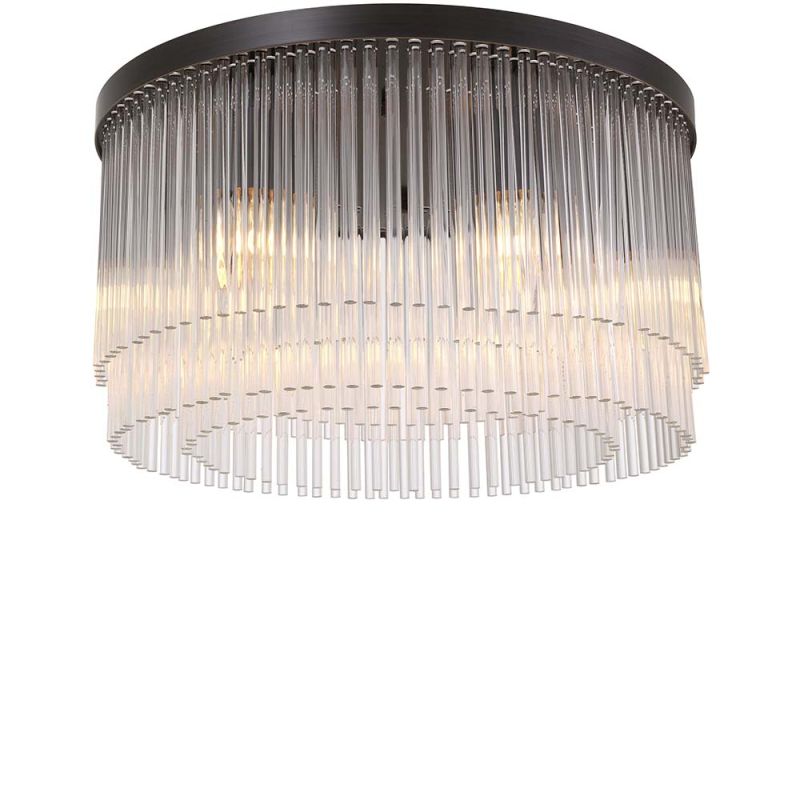 Art deco inspired ceiling lamp with a bronze finish.