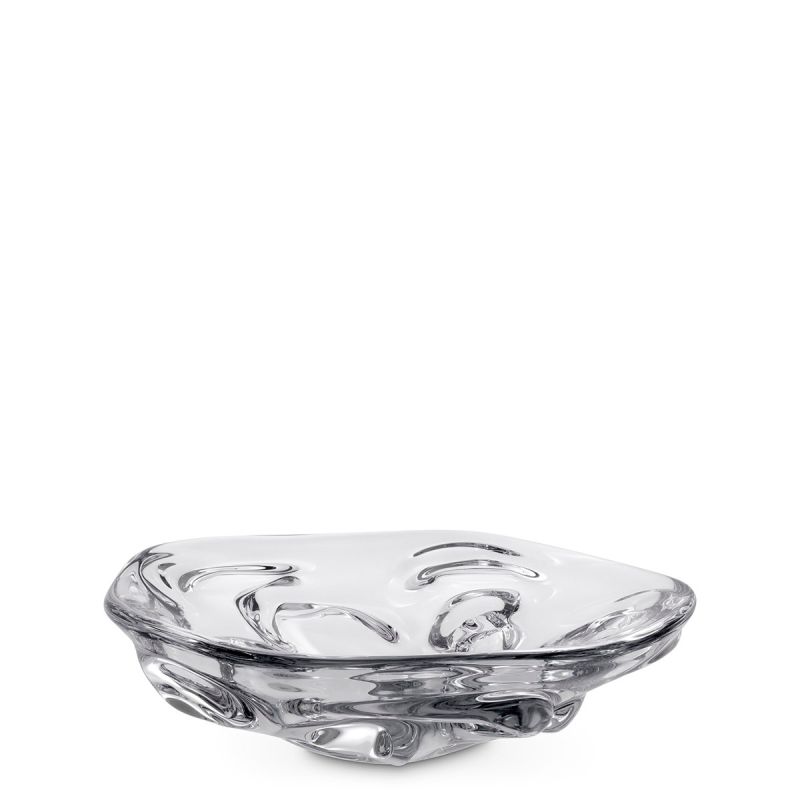 Hand-blown clear glass bowl