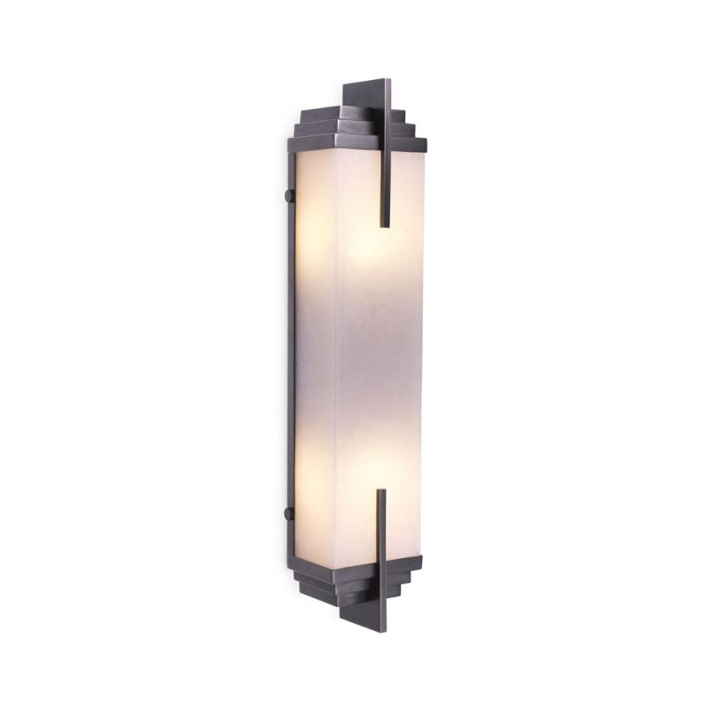 Modern rectangular wall lamp with bronze finish