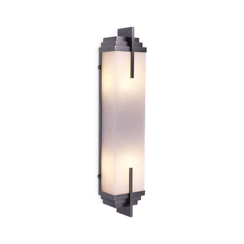 Modern rectangular wall lamp with bronze finish