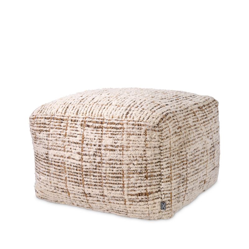 Gorgeously textured  jute and cotton pouffe