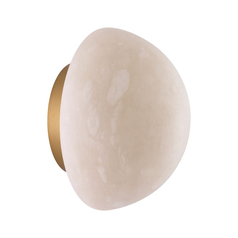 Enchanting alabaster wall light with brass base