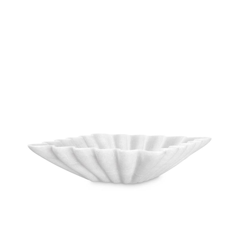 Elegant square bowl with frilled marble design