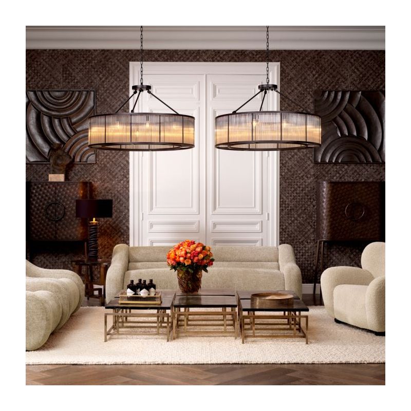 The Bernardi Ceiling Lamp, with its radiant bronze finish and vintage glass, transforms your room into a realm of luxurious beauty.
