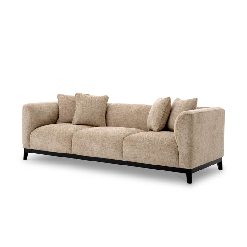 Cosy upholstered 3 seater sofa with plush padding and 4 scatter cushions