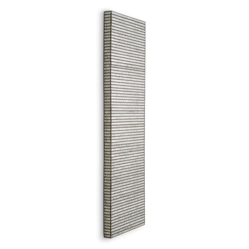 Rectangular metal wall art with mirror glass face