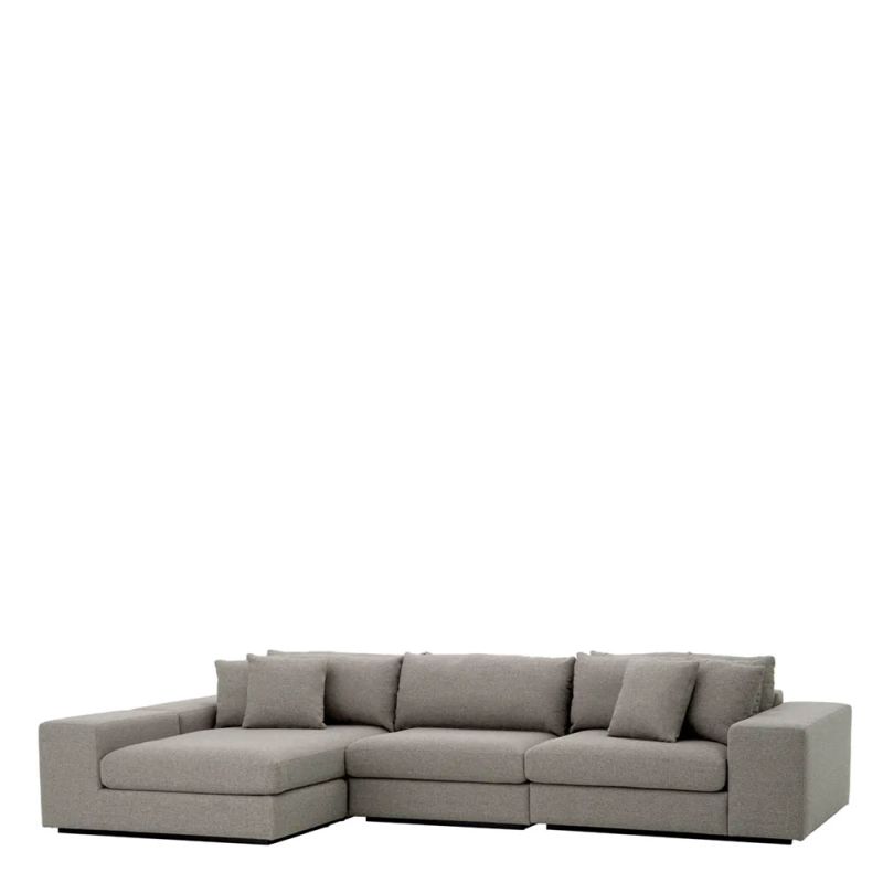 Grey linen upholstered lounge sofa