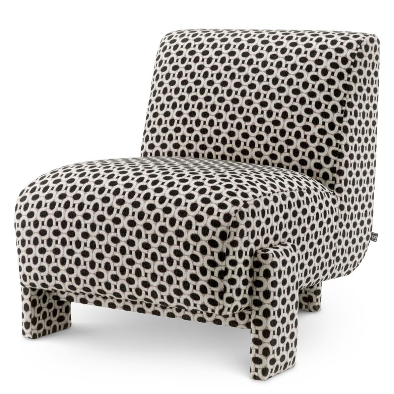 Modern chair in round, geometric design