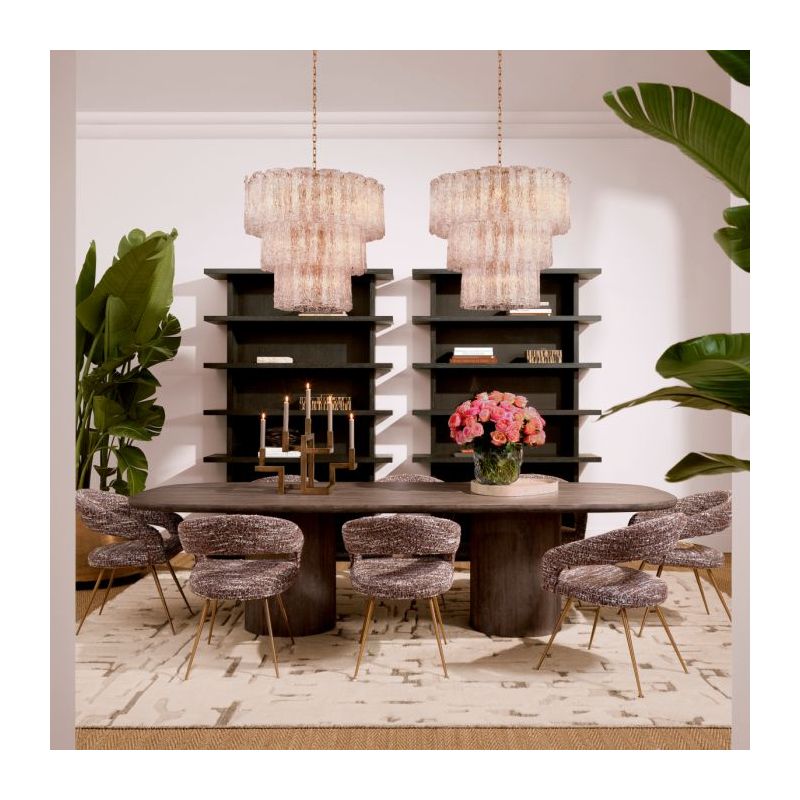 A sophisticated dining table crafted from silverstone oak veneer