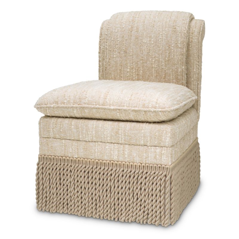 Classic opulent style dining chair with a tasseled base