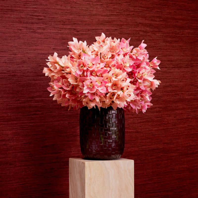Real Touch Bouquet of Cymbidium Orchids - 36 pcs - Pink/Peach