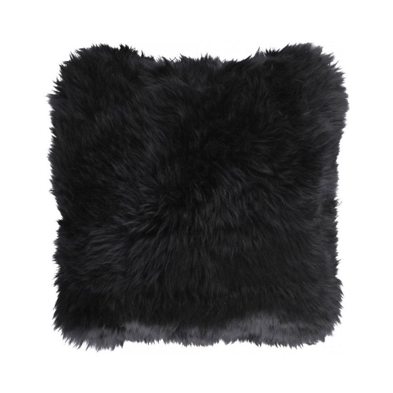 New Zealand black sheepskin cushion