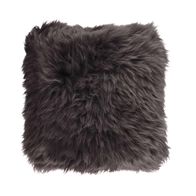 New Zealand walnut brown sheepskin cushion