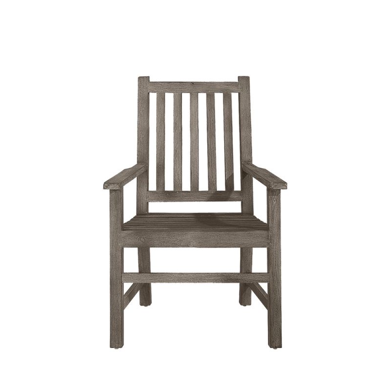 Wooden outdoor dining armchair in grey finish
