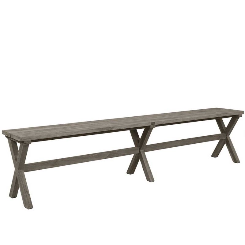 Large wooden outdoor bench in charcoal finish