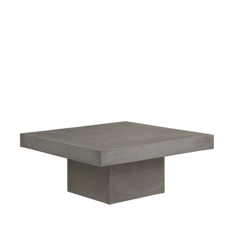 Square concrete table with plinth base in small