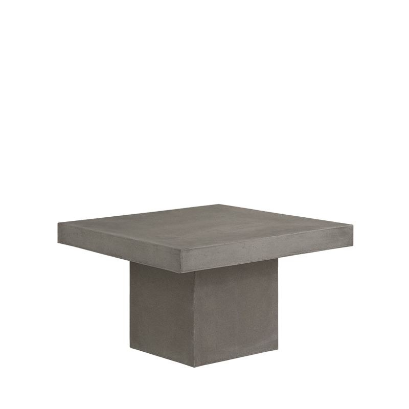 Wooden pedestal in black with a lava stone top