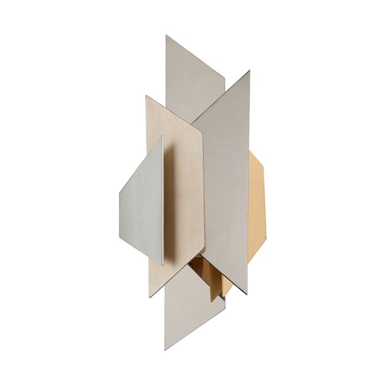 A striking gold and silver mirrored wall sconce by Hudson Valley