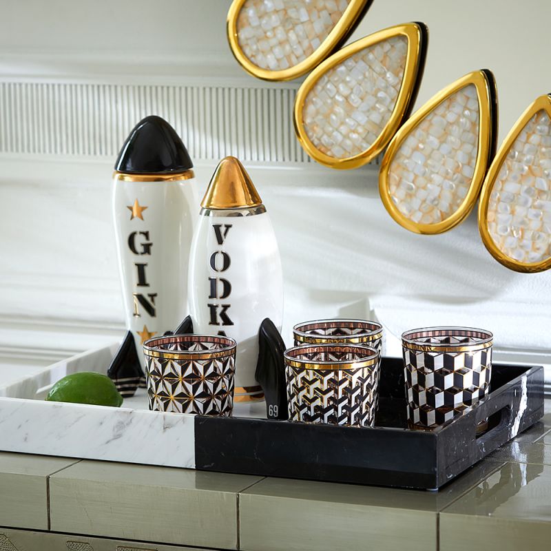 Contemporary rocket-shaped Gin decanter by Jonathan Adler 