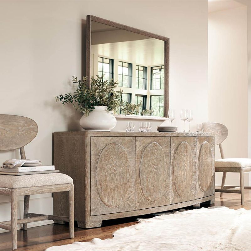 Large 4-drawer buffet with curved oval design 