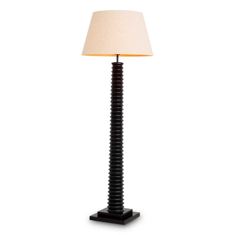 Ribbed style floor lamp in dark bronze finish