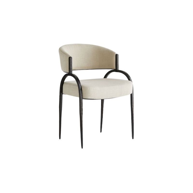 Upholstered black frame modern chair
