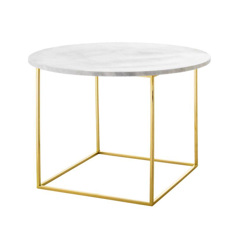 A fabulous white marble coffee table with a golden frame