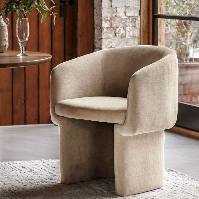 Deep tub upholstered dining chair  