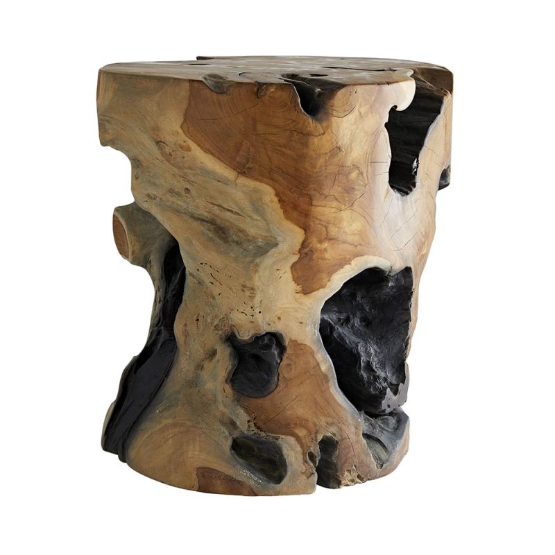 Majestic wooden side table with various natural textures