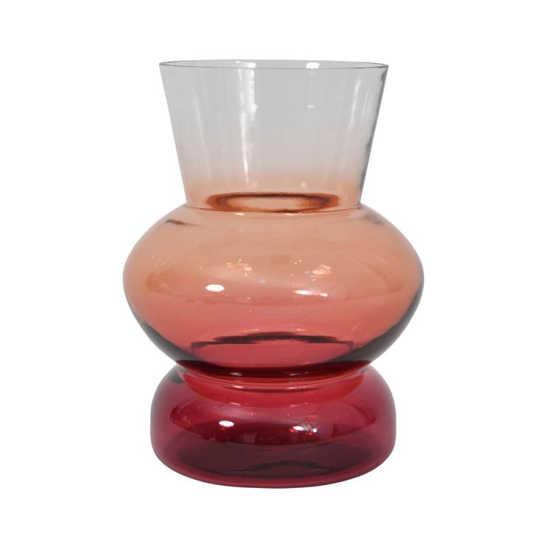 Delightful rose-coloured gradient glass vase.