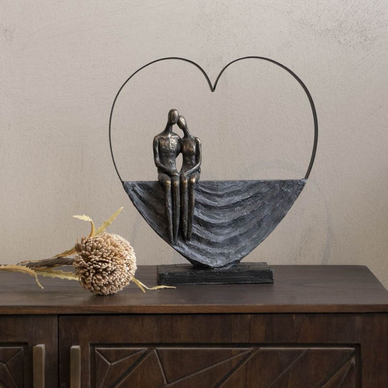 Gorgeous heart sculpture with elegant worn look